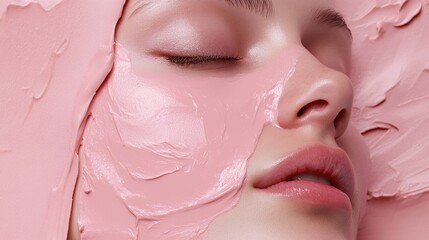 Naklejka premium A vibrant and expressive depiction of blush, showcasing its soft, rosy tones and velvety texture. This illustration captures the essence of beauty and freshness, evoking feelings of warmth 