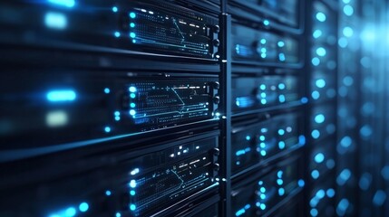 Naklejka premium Military-grade cybersecurity protecting a defense network, with advanced firewalls and encryption protocols safeguarding sensitive data.