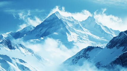 Obraz premium Motivational quote over a snowy mountain scene, emphasizing perseverance and strength in the face of challenges.