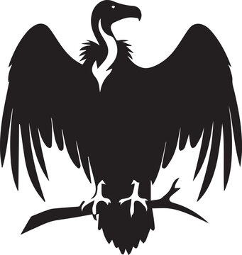 recommend clip art: logo Vulture silhouette vector black and white