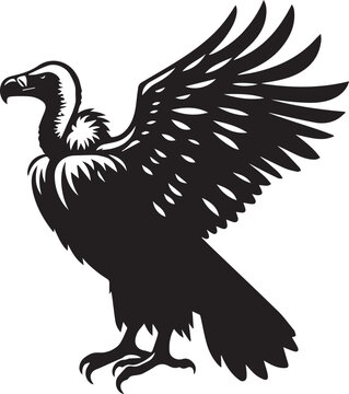 recommend clip art: logo Vulture silhouette vector black and white