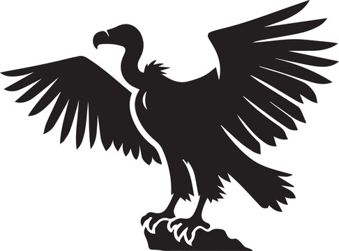 recommend clip art: logo Vulture silhouette vector black and white