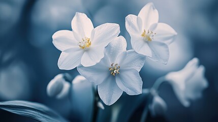 Obraz premium Delicate White Flowers in Bloom - Nature Photography