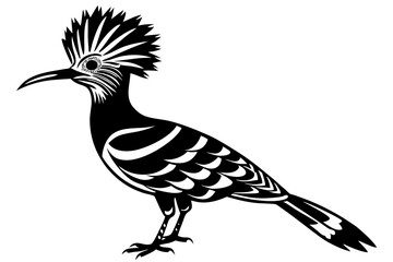  Cute Hoopoe silhouette minimalistic vector art illustration 