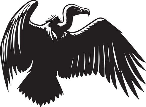 recommend clip art: logo Vulture silhouette vector black and white