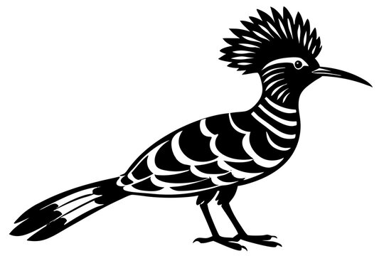 recommend clip art:  Cute Hoopoe silhouette minimalistic vector art illustration 