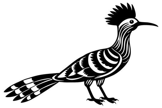 recommend clip art:  Cute Hoopoe silhouette minimalistic vector art illustration 