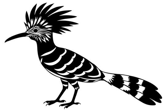 recommend clip art:  Cute Hoopoe silhouette minimalistic vector art illustration 