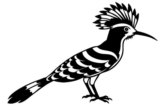recommend clip art:  Cute Hoopoe silhouette minimalistic vector art illustration 