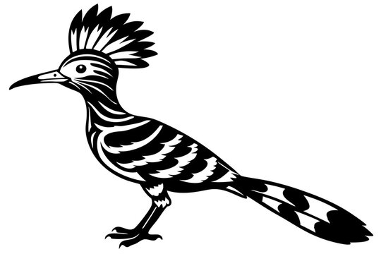 recommend clip art:  Cute Hoopoe silhouette minimalistic vector art illustration 