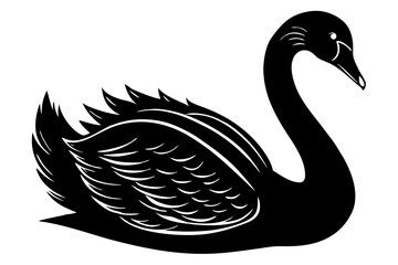 Fototapeta premium Cute Swan silhouette minimalistic vector art illustration