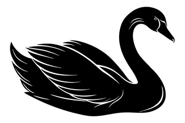 Obraz premium Cute Swan silhouette minimalistic vector art illustration