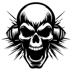Obraz premium Silhouette illustration of death metal