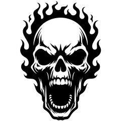 Skull silhouette t-shirt design