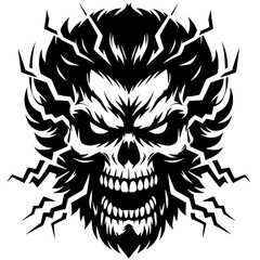 Silhouette illustration of death metal