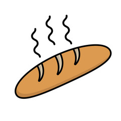Freshly made French bread icon. Vector.