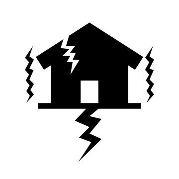 black house damaged by earthquake clip art preview