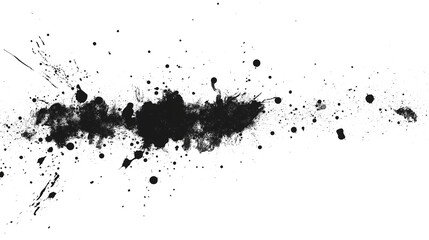 Obraz premium A black line of paint splatters on a white background