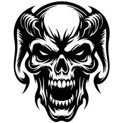 Demon skull silhouette