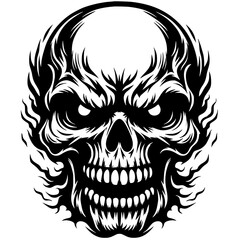 Demon skull silhouette