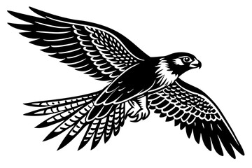 Cute Falcon silhouette minimalistic vector art illustration 
