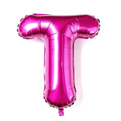 Obraz premium Bright pink balloon shaped like the letter 