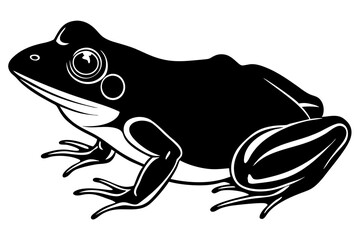 Cute Frog silhouette minimalistic vector art illustration 