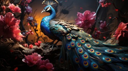 Fototapeta premium Peacock in Bloom