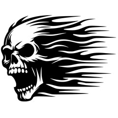 Speed ​​skull silhouette
