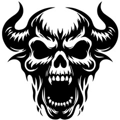 Horned skull silhouette