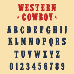 Western Cowboy bold font design with Western-style letters.