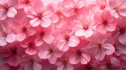Close-Up of Pink Cherry Blossom Flowers in Springtime