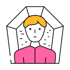 death man line icon vector. death man sign. isolated symbol illustration