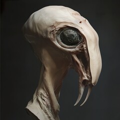 Otherworldly Creature: A Detailed 3D Render of an Alien