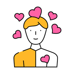 love man line icon vector. love man sign. isolated symbol illustration