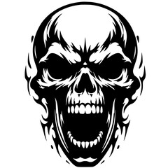 Gothic metal skull silhouette
