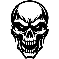 Gothic metal skull silhouette
