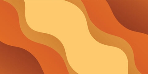 Simple brown and orange curved paper cut abstract background. vektor