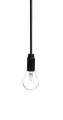 Obraz premium One light bulb hanging on white background