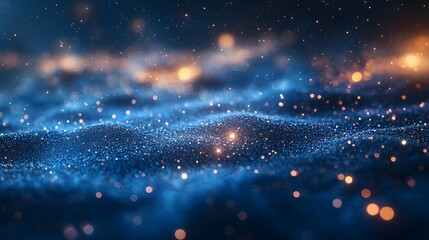 Naklejka premium Abstract blue and orange background with bokeh lights.