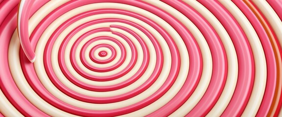 Naklejka premium Candy Swirl Background with Lollipop Spiral and Creamy Strawberry Pattern
