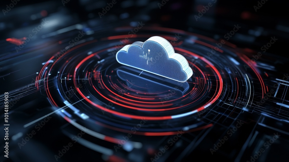 Aufkleber cloud and edge computing technology data transfer, representing modern data storage, network connect
