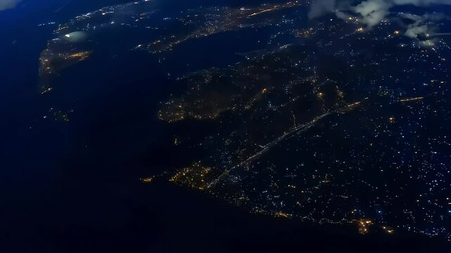 stunning 4K timelapse view Earth night International Space Station revealing city lights Europe including UK aly Mediterranean all glow aurora borealis astronomy awe galaxy geography global globe