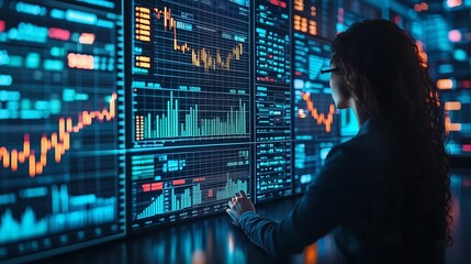 Real-time data global financial market analysis tools strategic investment map overlay 3D digits. AI generated.