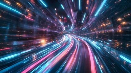 Obraz premium Abstract Light City Speed Motion. 