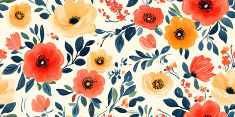Retro style floral texture art background