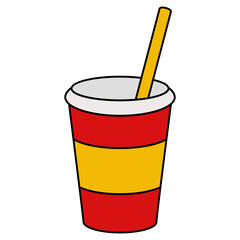 red plastic cup with straw
