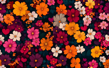 Retro style floral texture art background