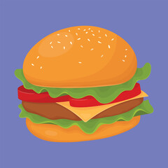 Burger vector icon. hamburger fast food illustration. burger junk food icon