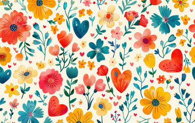 Retro style floral texture art background